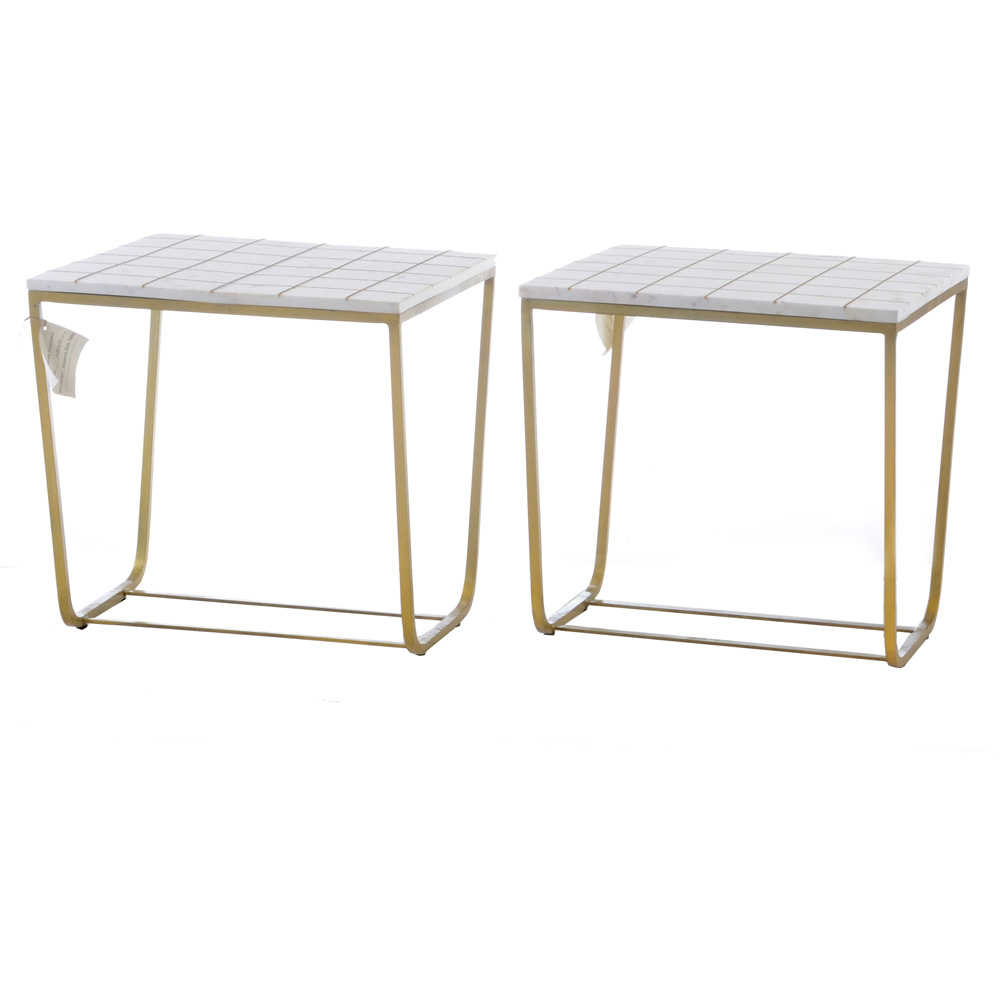 stone top end tables antigo pair of stone tiletop end tables ebth stone top end tables antigo pair of stone tiletop end tables ebth